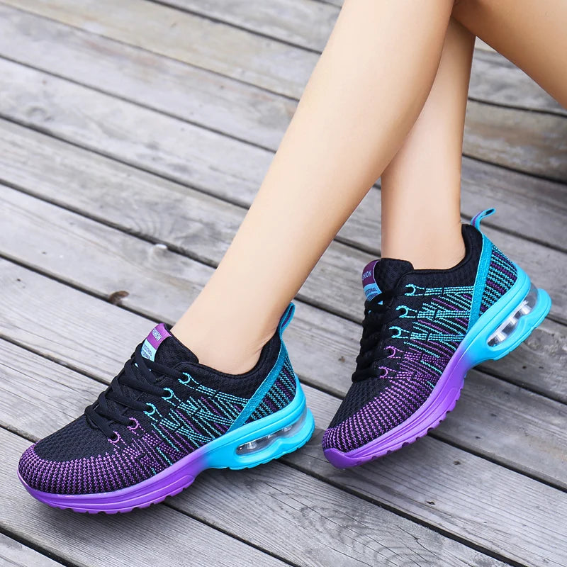 2023 New Running Shoes Breathable Outdoor Sneakers Women's Lightweight Air Cushion Sneakers Comfortable Sports Training Shoes