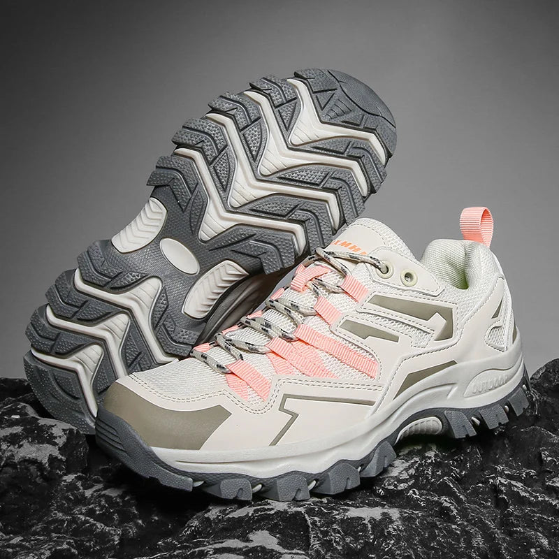 2023 Women Outdoor Casual Shoes Summer Breathable Mesh Hiking Sneakers Female Light Trekking Footwear Flat Fashion Climbing Work
