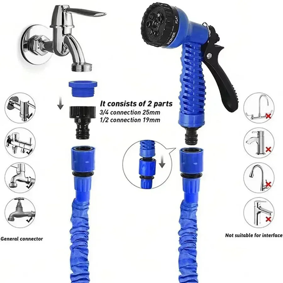 25FT-200FT Garden Hose Expandable Magic Water Pipes Home Garden Daily Watering Tools High-Pressure Car Wash Cleaning Water Gun