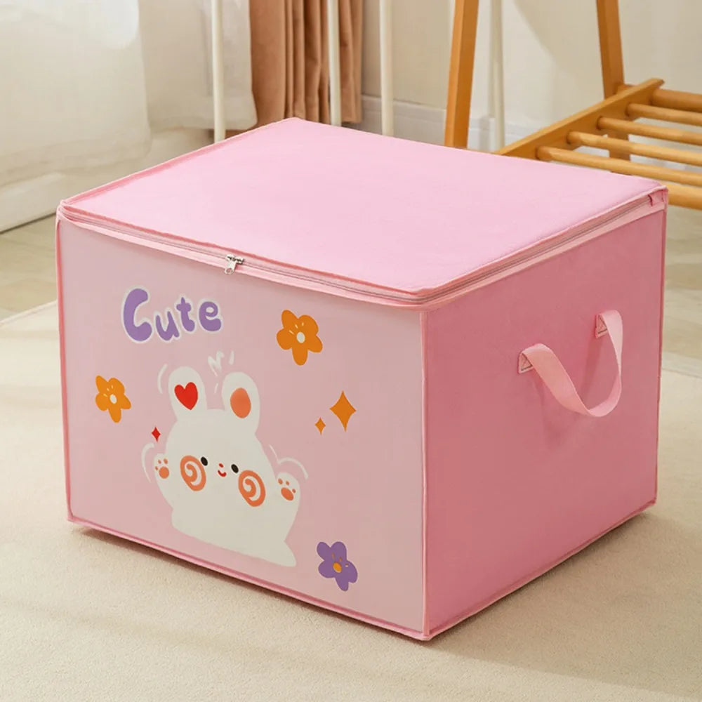 Cartoon Bear Storage Bag Zipper Large Capacity Clothes Quilt Storage Bag Moisture-Proof And Mildew Proof Moving And Sorting Bag