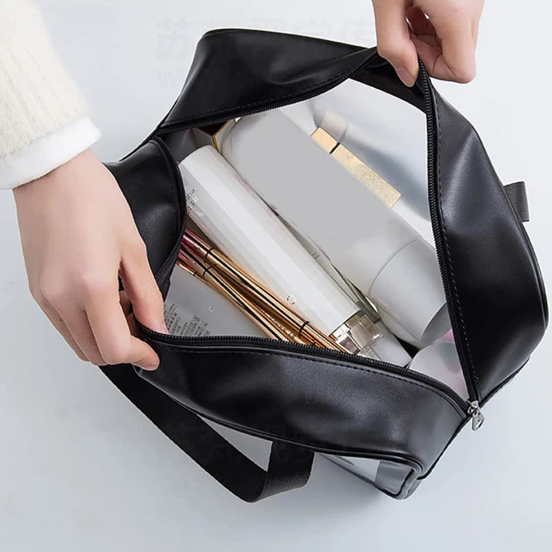 Portable Transparent PVC Makeup Bags Women's Waterproof Cosmetic Bag Travel Washing Toiletry Shower Storage Bag Pouches