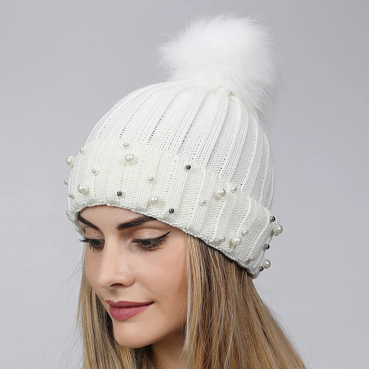 Women's Outdoor Cold Warm Knitted Cap Autumn and Winter Cap Outdoor Riding Warm Cap Ski Cap Double Layer Breathable Wool Cap
