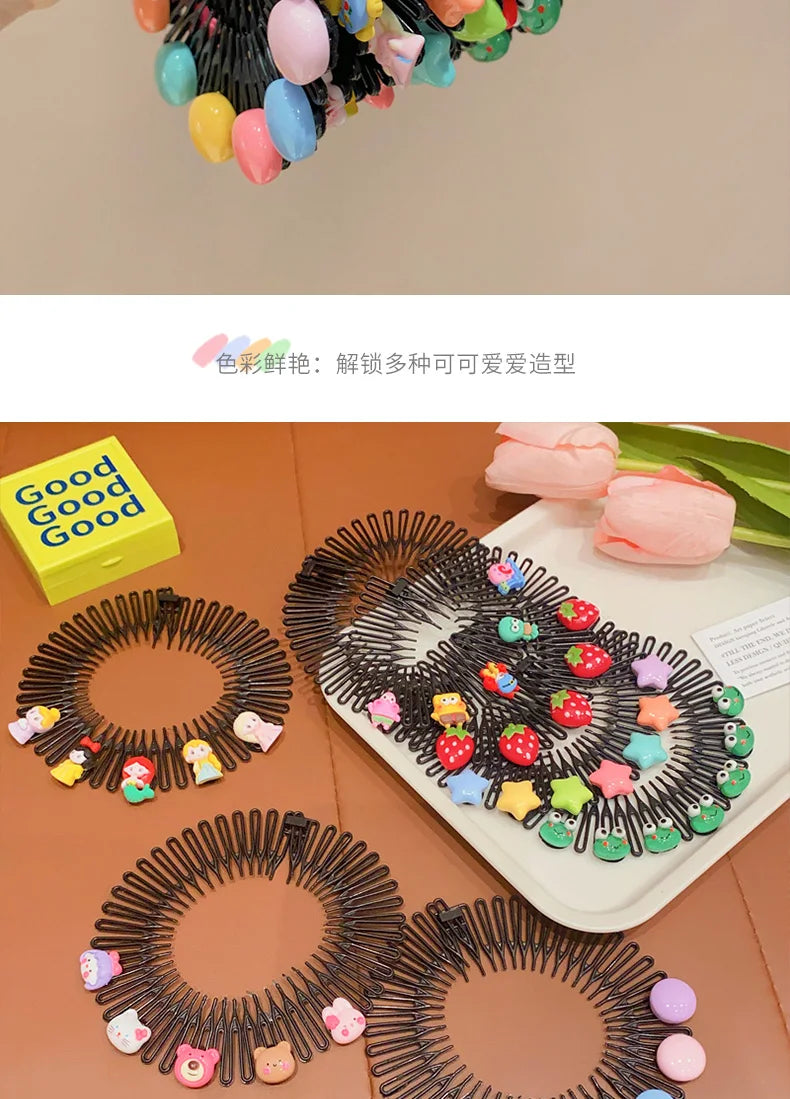 Fashion Children's Hairpins Little Girls Bangs Broken Hair Hairpins Girls Candy Color Sweet Cute Insert Comb Hair Accessories
