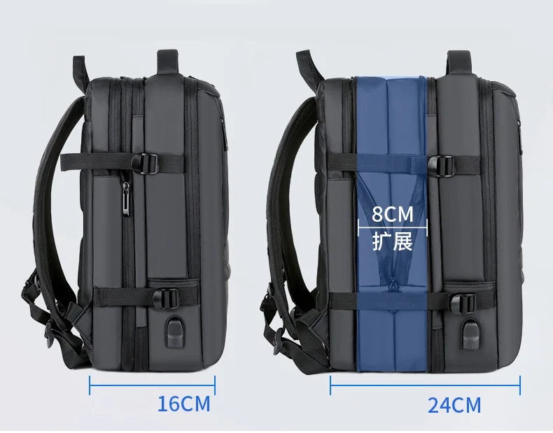 Men's Business Waterproof Multi-Function Backpack USB Charging 17 "Laptop Bag Can Be Extended Large Capacity Travel Backpack New