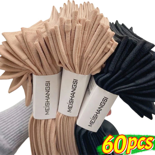 Summer Socks Skin Color Transparent Ultrathin Women Crystal Silk Socks Nylon Ladies Female Summer Short Ankle Sock Meias