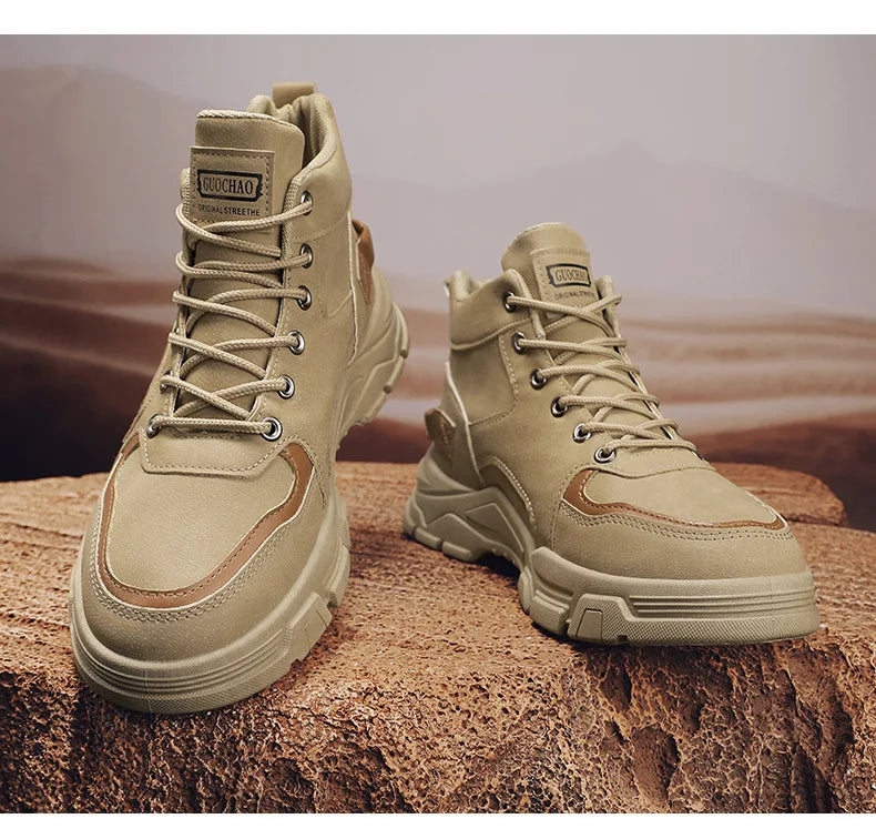 2024 Mens Boots Casual Shoes Winter Leather Designer Luxury Ankle boots Platform Work Safety shoes Sneakers botas para hombre