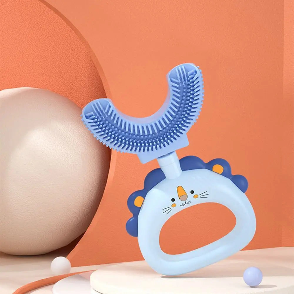 Cute Cartoon U-shaped Tooth Brush U-shaped Soft Silicone Toothbrush Lightweight Portable Oral Teeth Cleaning Manual