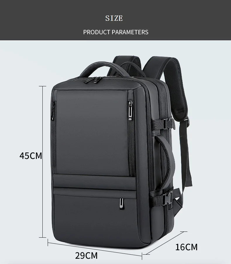 Men's Business Waterproof Multi-Function Backpack USB Charging 17 "Laptop Bag Can Be Extended Large Capacity Travel Backpack New