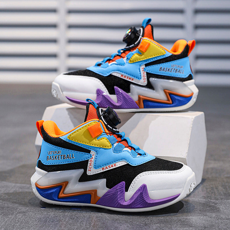 2023 Children's Basketball Shoes for Boys Non-slip Sneakers Leather Waterproof Kids Sports Shoes Outdoor Child Training Sneakers