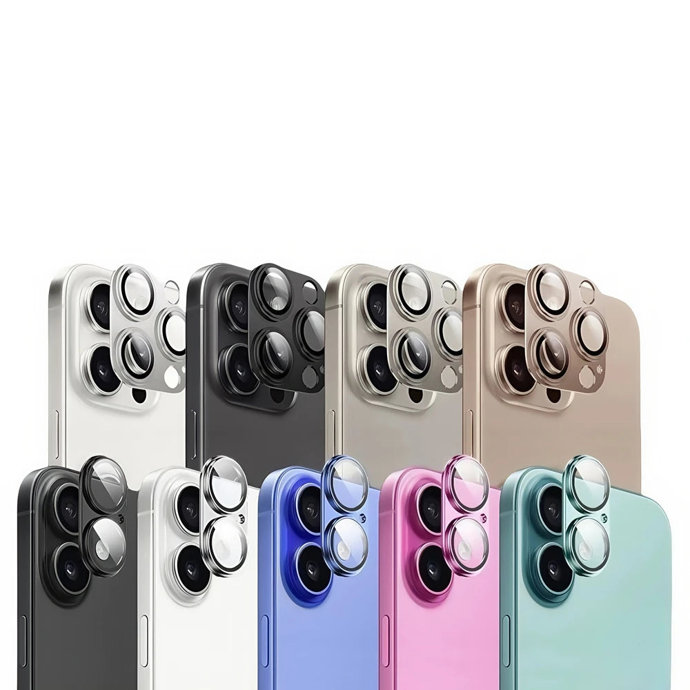 Metal Camera Glass For iPhone 16 Plus Metal Camera Alloy Ring Protector Back Cover For iPhone 16Plus 16+ Camera Lens Accessories