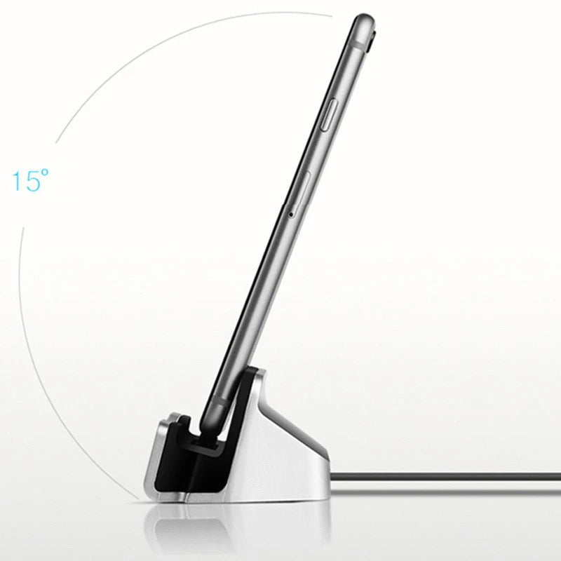 USB Cable Sync Cradle Charger Base Stand Holder Charging Base Dock Station IPhone 13 12 11 X 8 For Xiaomi Android Type C Samsung