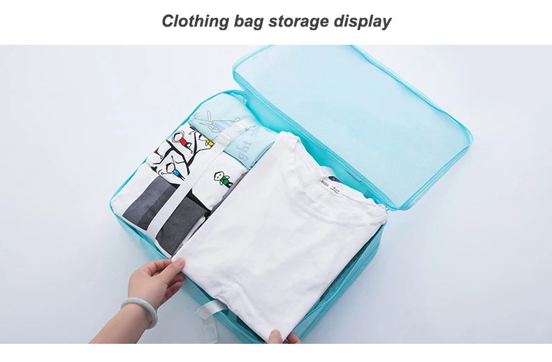 7/8/9 PCS New Set Travel Organizer Storage Bags Large Capacity Suitcase Storage Luggage Clothes Sorting Organizer Set Shoe Pouch