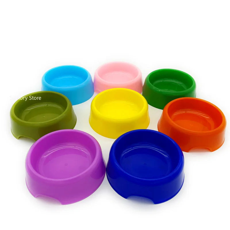 Solid Color Pet Bowl Plastic Dog Bowl Cat Round Single Bowl Thickened Eco-Friendly Dog 사발 Pet Supplies Dog Accessories