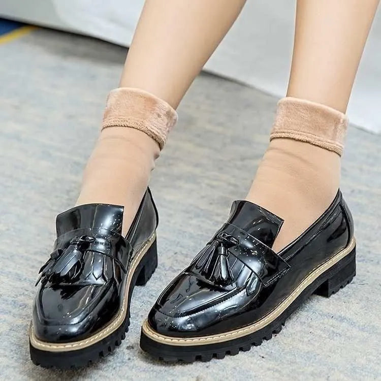 Women's Winter Thick Insulation Short Cashmere Socks Nylon Snow Velvet Boot Solid Color High-quality Women's Floor Socks