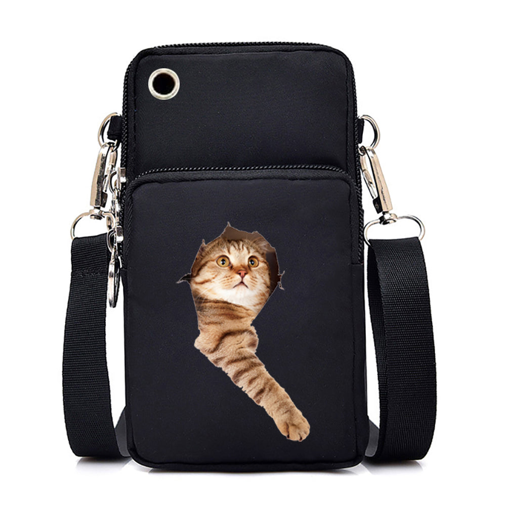 Cute Cat Graphics Small Crossbody Bags Women Harajuku Animal Mini Mobile Phone Bag Teen Messenger Bag Women Purses and Handbags