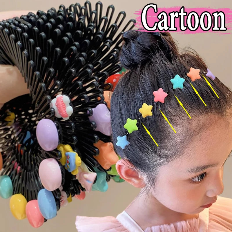 Fashion Children's Hairpins Little Girls Bangs Broken Hair Hairpins Girls Candy Color Sweet Cute Insert Comb Hair Accessories