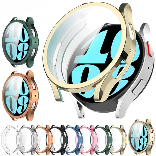 Soft Case for Samsung Galaxy Watch 6 5 40mm 44mm Cover TPU Screen Protector All-Around Bumper Shell Protective Film Accessories