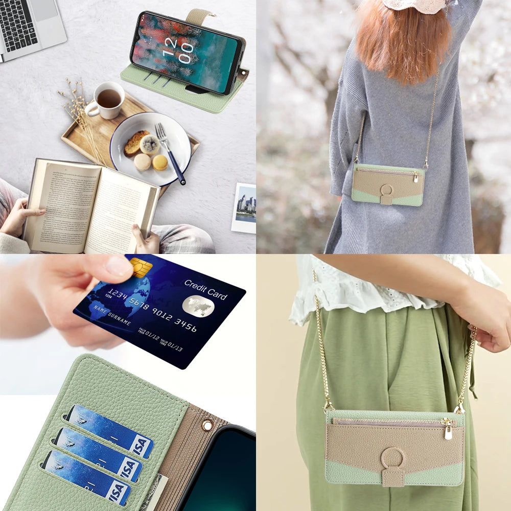 New Fashionable Multi-color Patchwork Flip Leather Phone Case with Lanyard Nokia C12 Pro X10-X20 G21-G11 G10-G20 C20 1.4