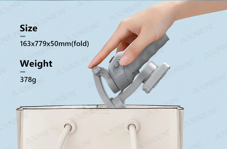 Handheld 3-Axis Smartphone Gimbal Stabilizer with Anti-Shake, Built-in Fill Light, Ideal for iPhone Android Vlogging and Tiktok