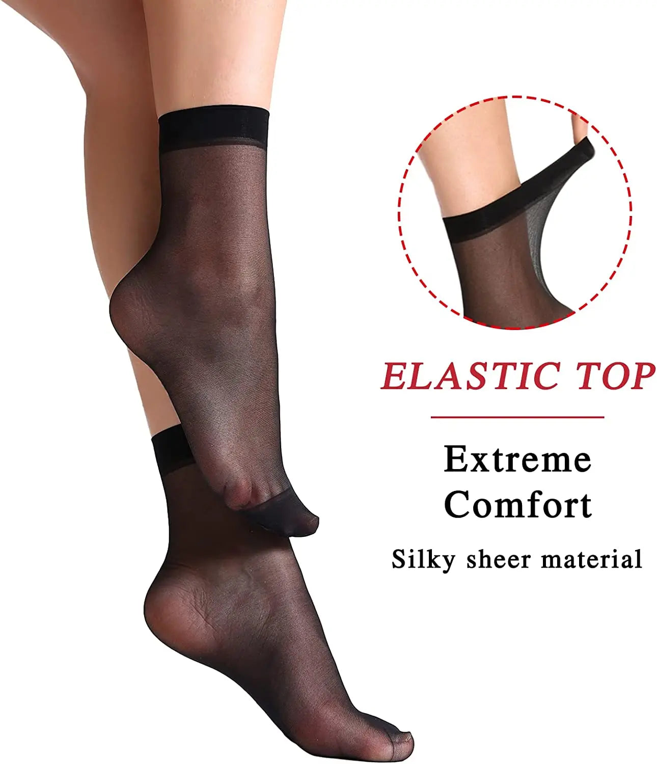 Spring Summer Women Soft Socks Thin Silk Socks Non-Slip Skin Solid Color Socks Transparent Ladies Breathable Sock