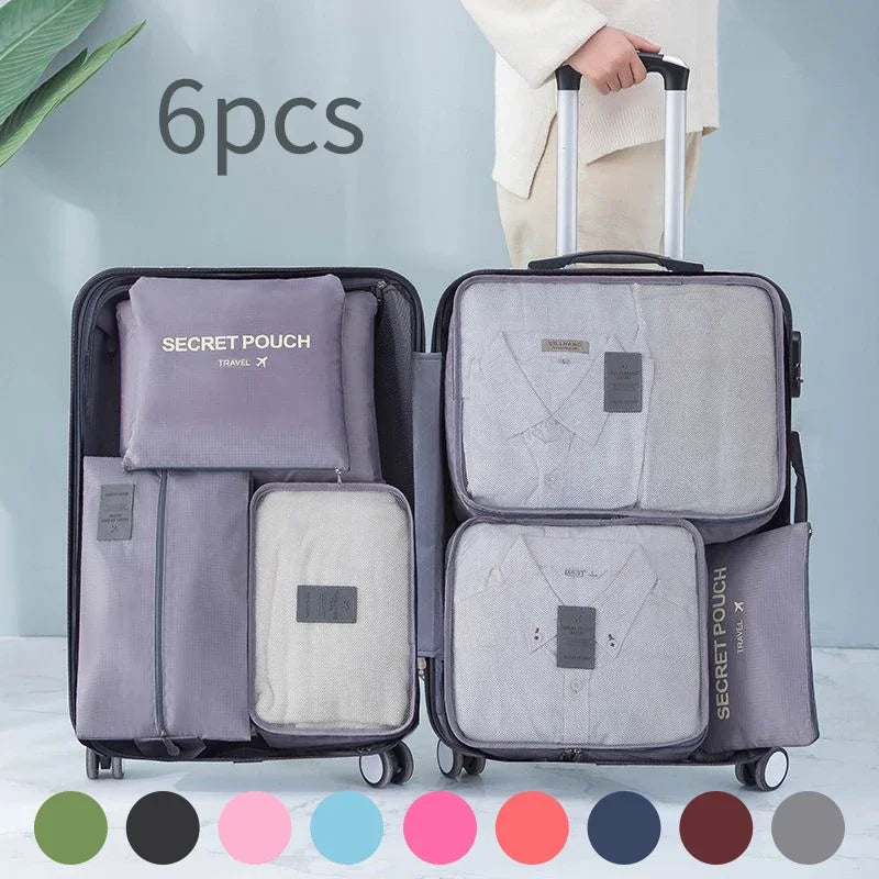6pcs Travel Organizer Storage Bags Portable Travel Suitcases Organizer Travel Bag for Women Luggage Organizer Clothes Shoes Bag