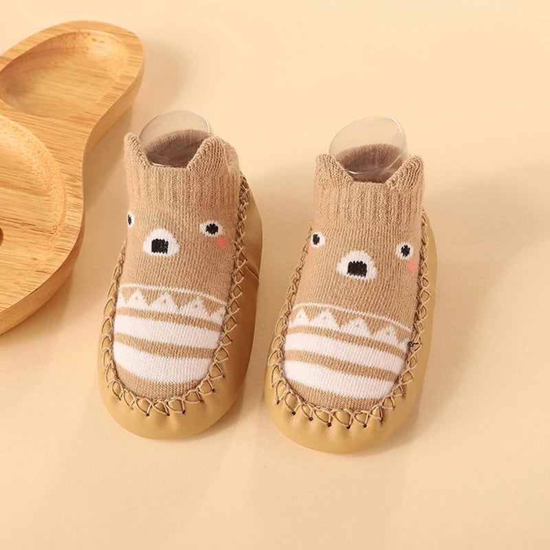 2024 New Born Baby Socks with Rubber Soles Infant Baby Girls Boys Shoes Spring Autumn Baby Floor Socks Anti Slip Soft Sole Sock