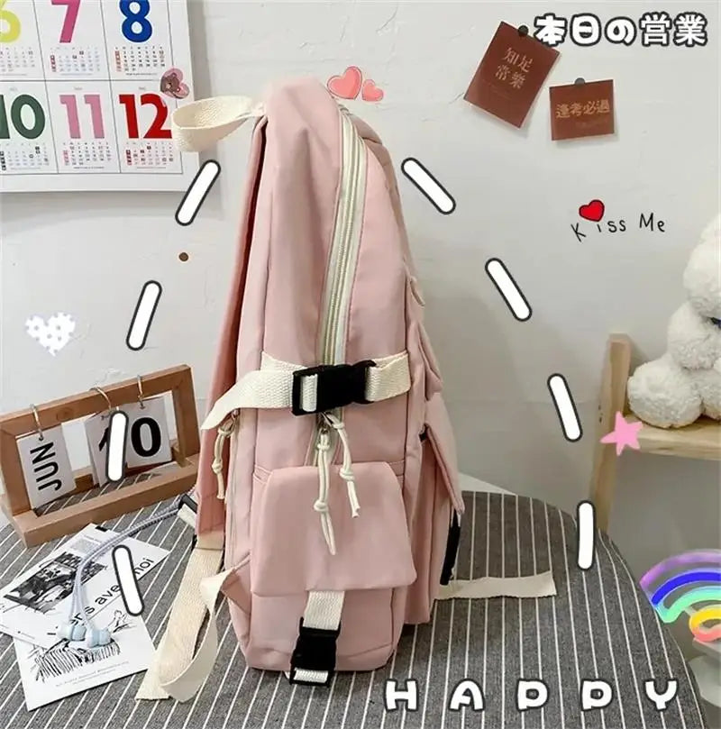 2023 New Fashion Large Capacity Junior High School Student Backpack Lightweight And Minimalist Travel Bag Canvas Backpack