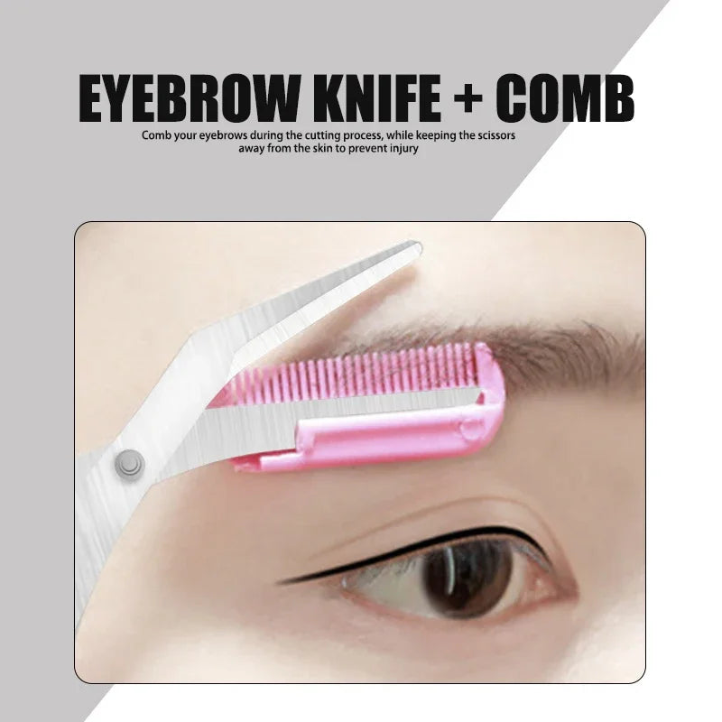 Eyebrow Trimmer Scissor Beauty Products for Women Eyebrow Scissors  with Comb Stainless Steel Makeup Tools Beauty Scissors