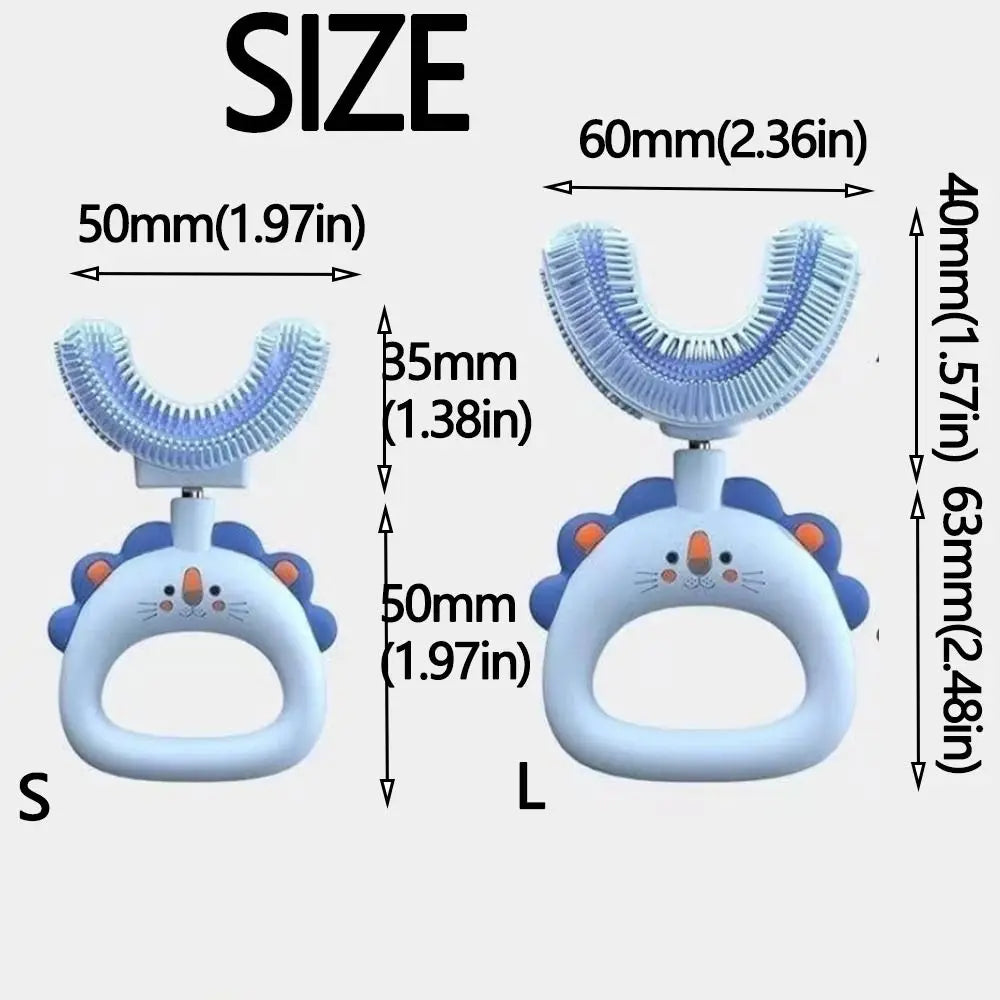 Cute Cartoon U-shaped Tooth Brush U-shaped Soft Silicone Toothbrush Lightweight Portable Oral Teeth Cleaning Manual
