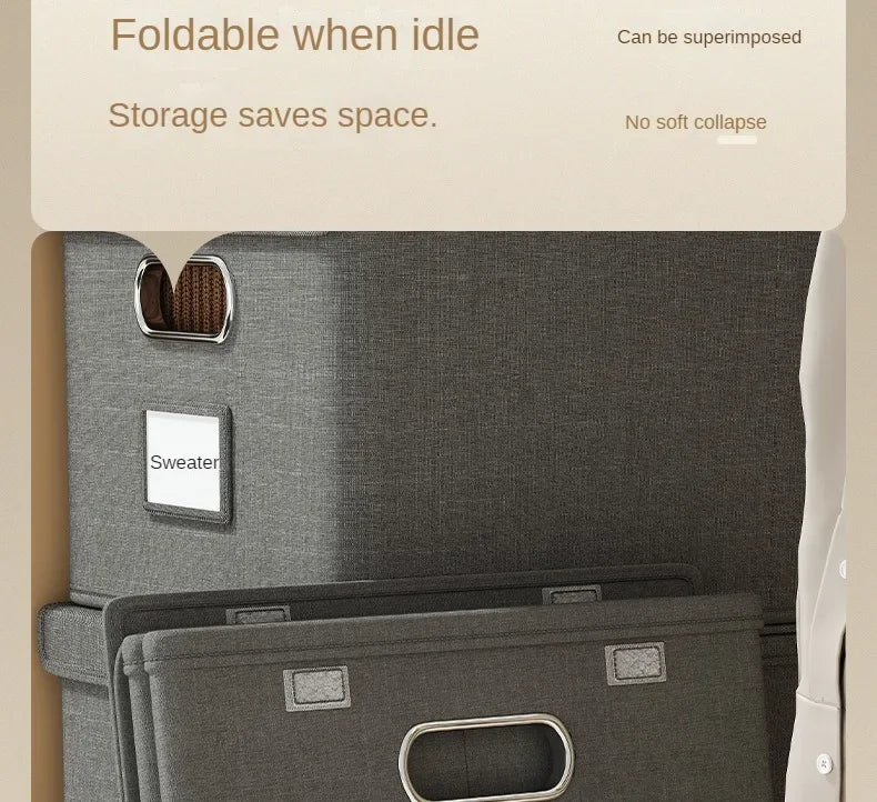 Cation Folding Conjoined Lid Organiser Large Capacity Flip Lid Organiser Household Clothes Organiser Wardrobe Storage Boxes