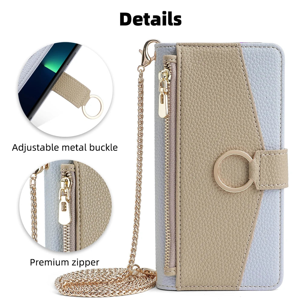 New Fashionable Multi-color Patchwork Flip Leather Phone Case with Lanyard Nokia C12 Pro X10-X20 G21-G11 G10-G20 C20 1.4