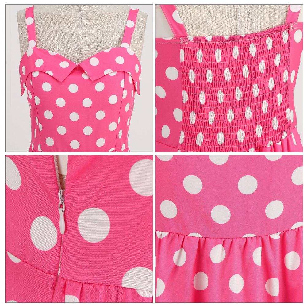 Women Vintage Barbiee Pink Plaid Dress Retro Rockabilly Strap Suspenders Cocktail Party 1950s 40s Swing Dress Summer Dresses