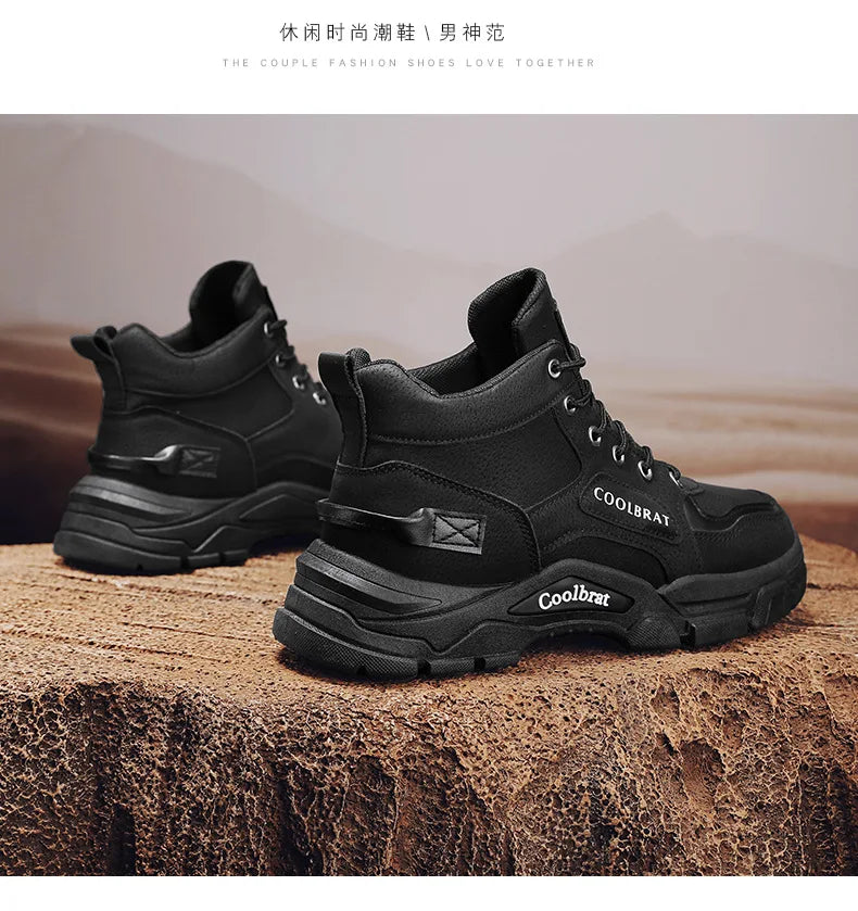 2024 Mens Boots Casual Shoes Winter Leather Designer Luxury Ankle boots Platform Work Safety shoes Sneakers botas para hombre