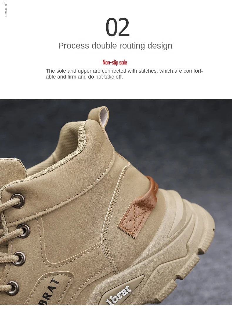 2024 Mens Boots Casual Shoes Winter Leather Designer Luxury Ankle boots Platform Work Safety shoes Sneakers botas para hombre