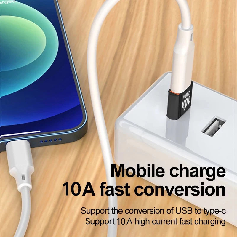 10A OTG USB Type C Female To USB A Male Adapter 240W Converter Adaptador For Xiaomi 13 12 Samsung S23 Iphone 15 14 Pro Oneplus 9