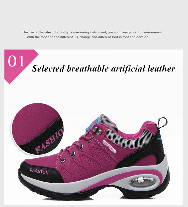 Brand Luxury Womens Sneakers Casual Breathable Tennis Shoes for Women Fashion Lace Up Platform Trainers Women's Hiking Shoes