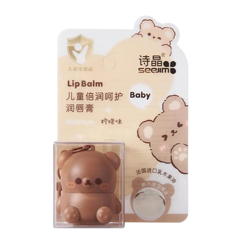 Children Fruity Lip Balm Moisturizing Anti-Dry  Anti Crack Lip Balm Baby Available Lip Care Cute Little Bear Lipstick Skin Care