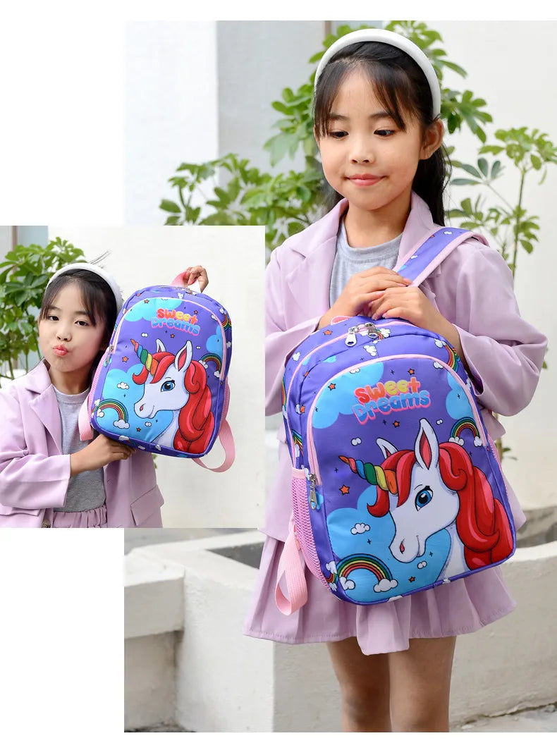 Boy Girl Cartoon Unicorn Schoolbags Lager Capacity School Backpack Kindergarten Primary School Backpacks Kawaii Kids Bag