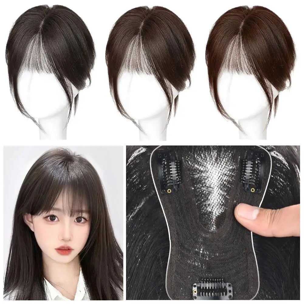 French Style Fake Bangs Natural 3D Air Figure Eight Front Wig Patchwork Air Bangs Wig Female