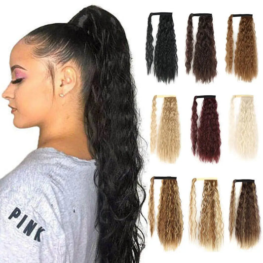 Water Ripple Synthetic Fiber Ponytail Wig, Synthetic Wave Ponytail Suitable For Women's Ponytail Clip Style Hair Extensions