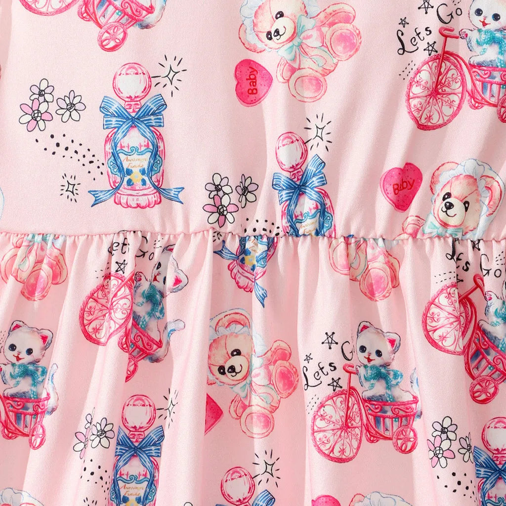 Graphic Dress Kids Girl Clothes Sleeveless 3 4 5 6 7 Y Summer Fashion Casual Super Cute Graphic Children Birthday Party Clothing