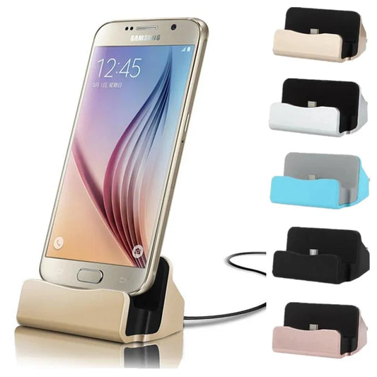 USB Cable Sync Cradle Charger Base Stand Holder Charging Base Dock Station IPhone 13 12 11 X 8 For Xiaomi Android Type C Samsung