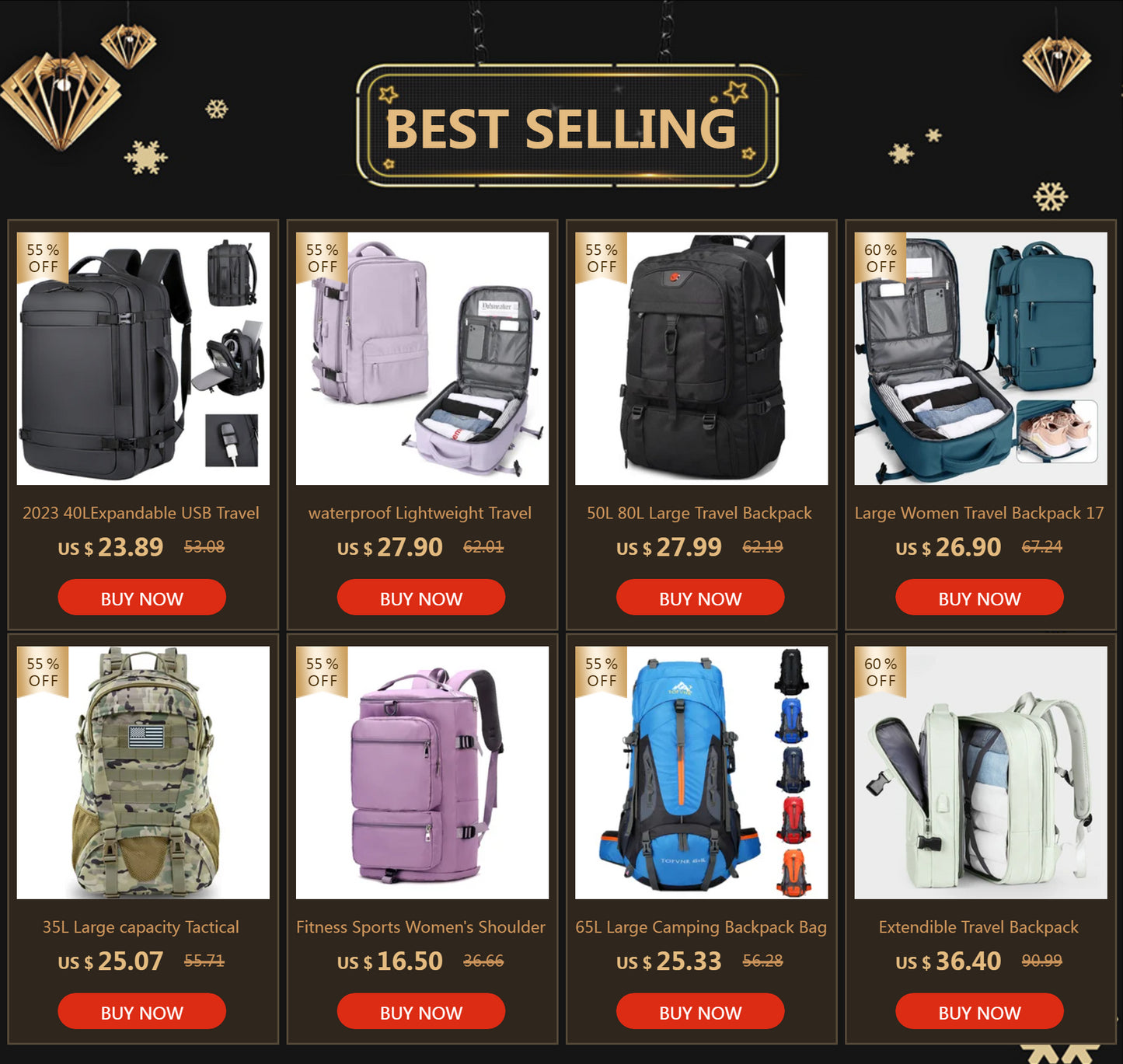50L 80L Large Travel Backpack Men Casual Separate Shoe Compartment Business Bag Waterproof  Outdoor Sports Man Storage Backpacks
