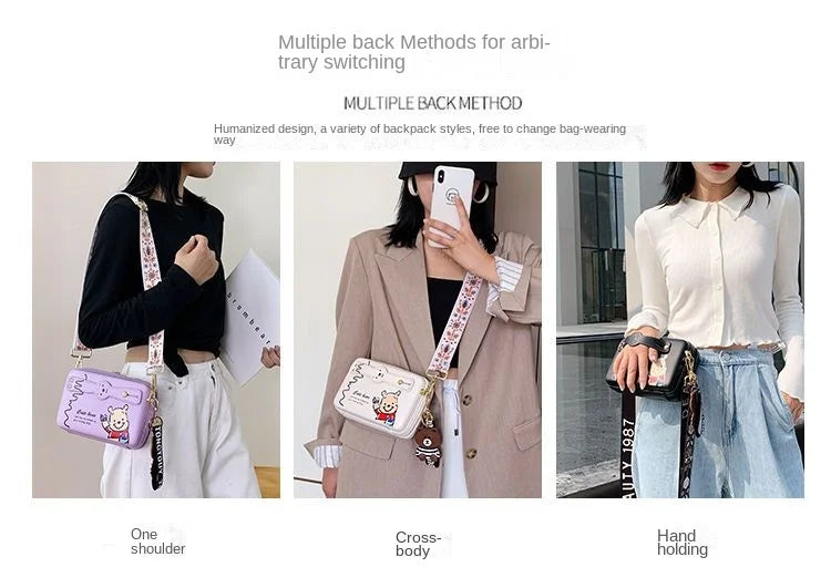 Disney New Women's Bag Luxury High Quality Women's Crossbody Shoulder Bag Cartoon Fashion Multifunctional Storage Shopping Bag