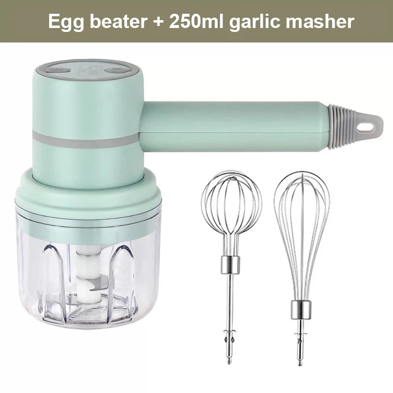 Wireless Portable Electric Food Mixer Hand Blender 3 Speeds High Power Dough Blender Egg Beater Baking Hand Mixer Kitchen Tools