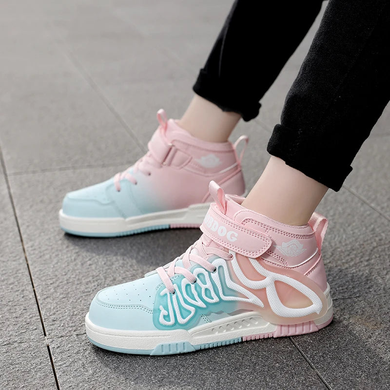 Kids Fashion Sneakers for Boys Girls Mesh Tennis Shoes Breathable Sports Running Shoes Lightweight Children Casual Walking k030