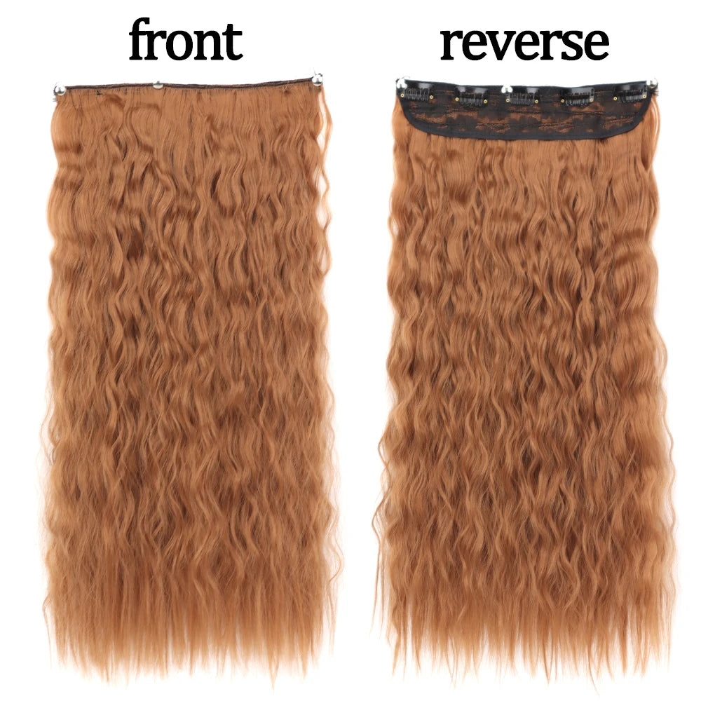 AZQUEEN Synthetic 22Inch Long Curly Hair Extensions Heat Resistant  5 Clips Women's Long Curly Wig Hair Accessories