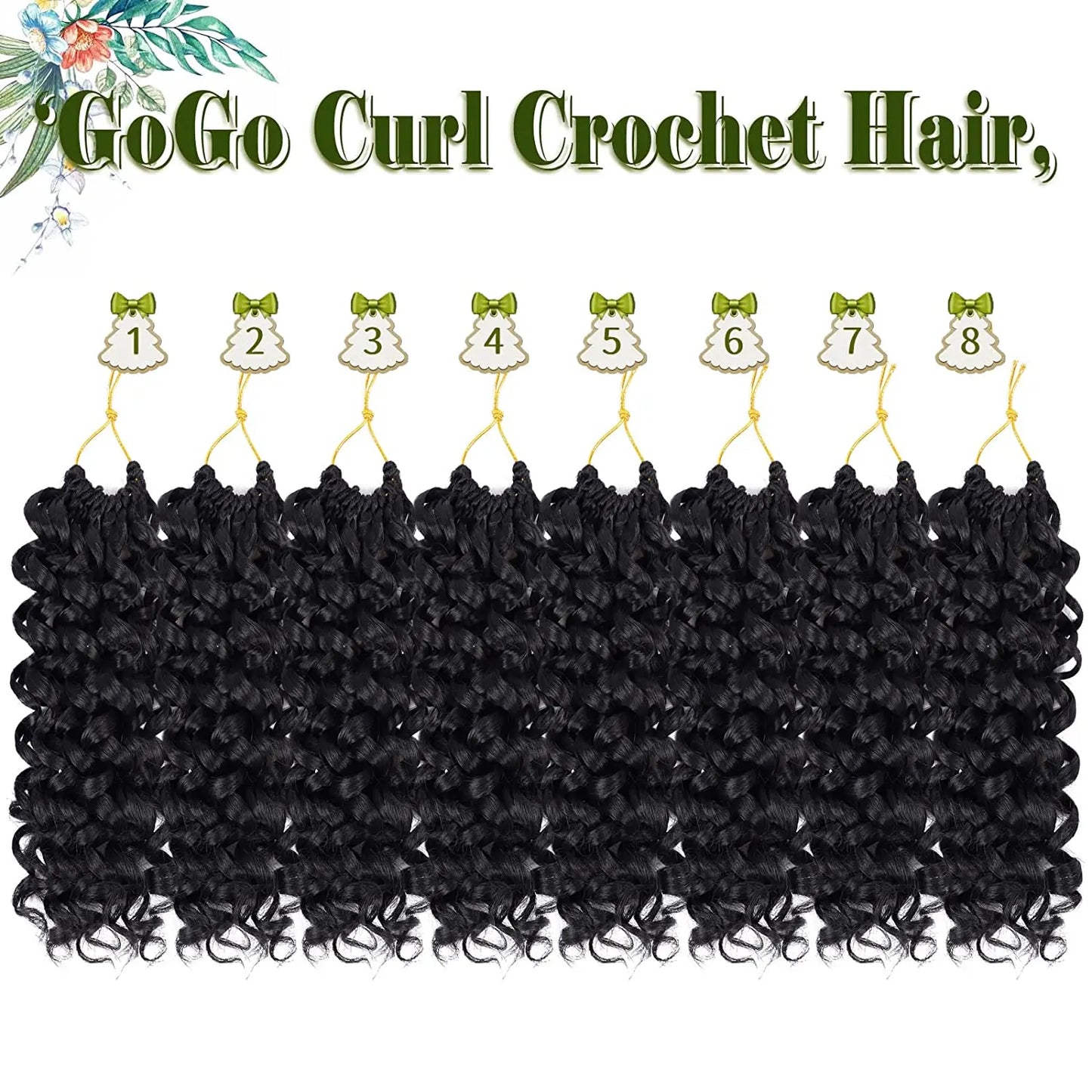 GoGo Curl Crochet Braids for Water Wave Crochet Hair for Black Women,12in Natural Black Deep Synthetic Braiding hair Extensions
