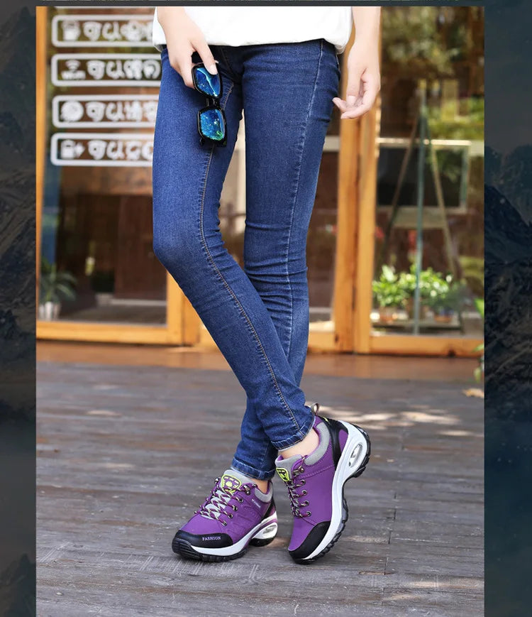 Brand Luxury Womens Sneakers Casual Breathable Tennis Shoes for Women Fashion Lace Up Platform Trainers Women's Hiking Shoes