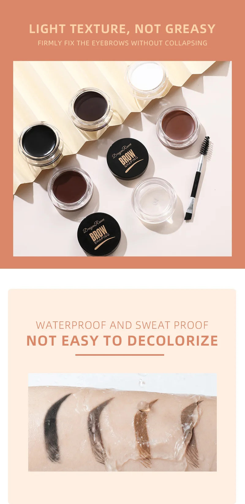 3D Wild Eyebrow Gel Wax Brow Styling Soap Waterproof Long Lasting Tint Eyebrows Enhancers Brows White Brown Makeup Cosmetic Tool